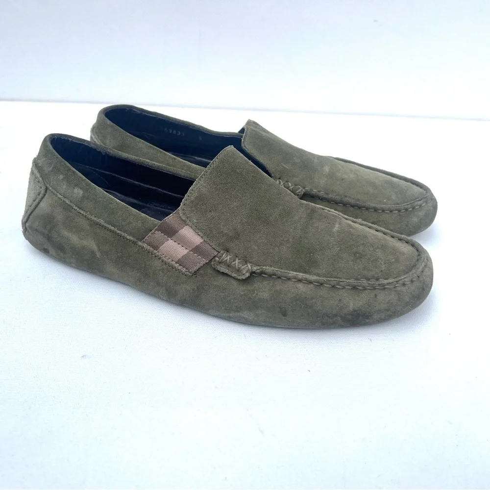 Gucci Olive Green Suede Loafers